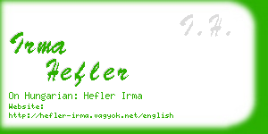 irma hefler business card